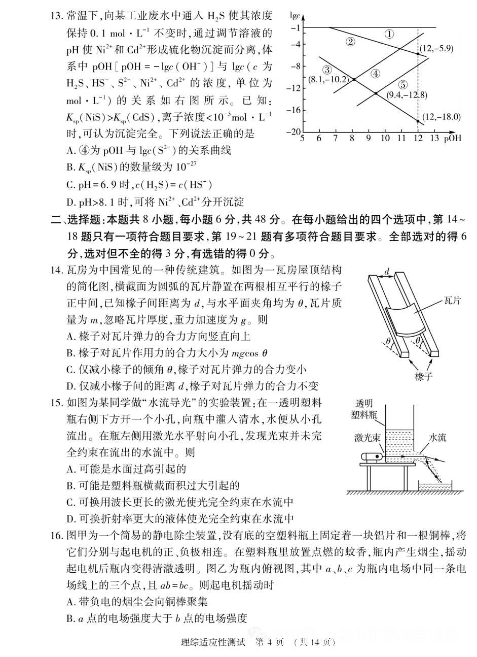 河南省2024届高三第二次适应性测试理科综合试题