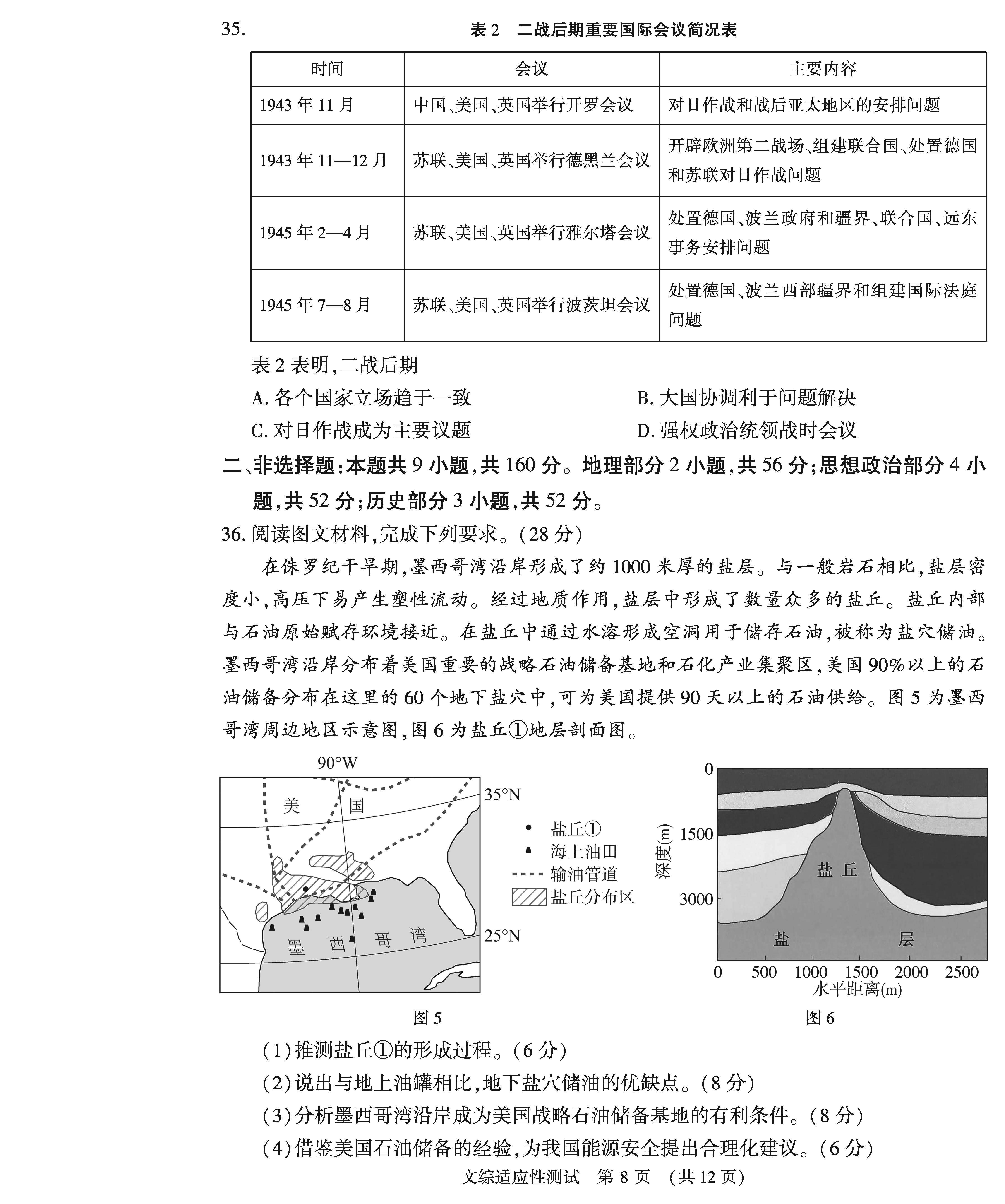 河南省2024届高三第二次适应性测试文科综合试题