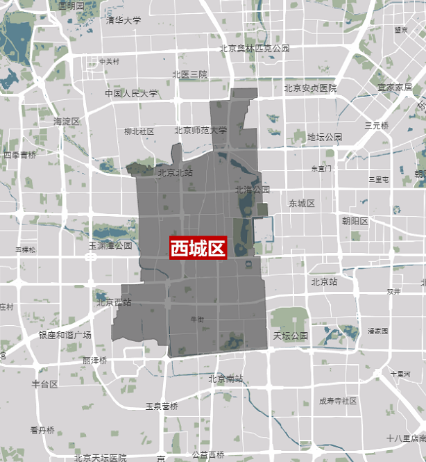 西城区15个街道102个街区控规一览中小学分布旅游景点医院历史名园