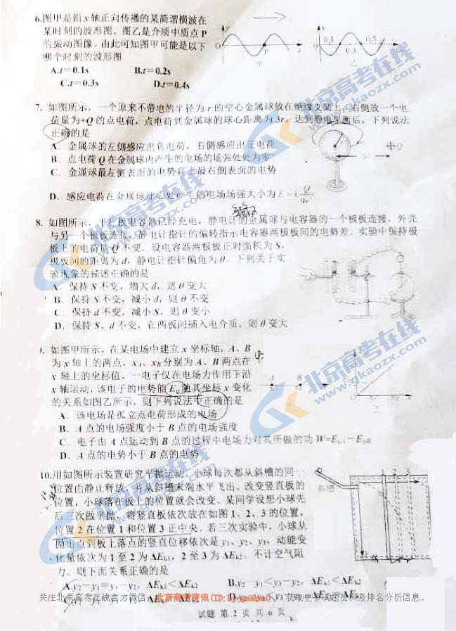 2020-2021学年北京师大二附高三（上）期中物理试题